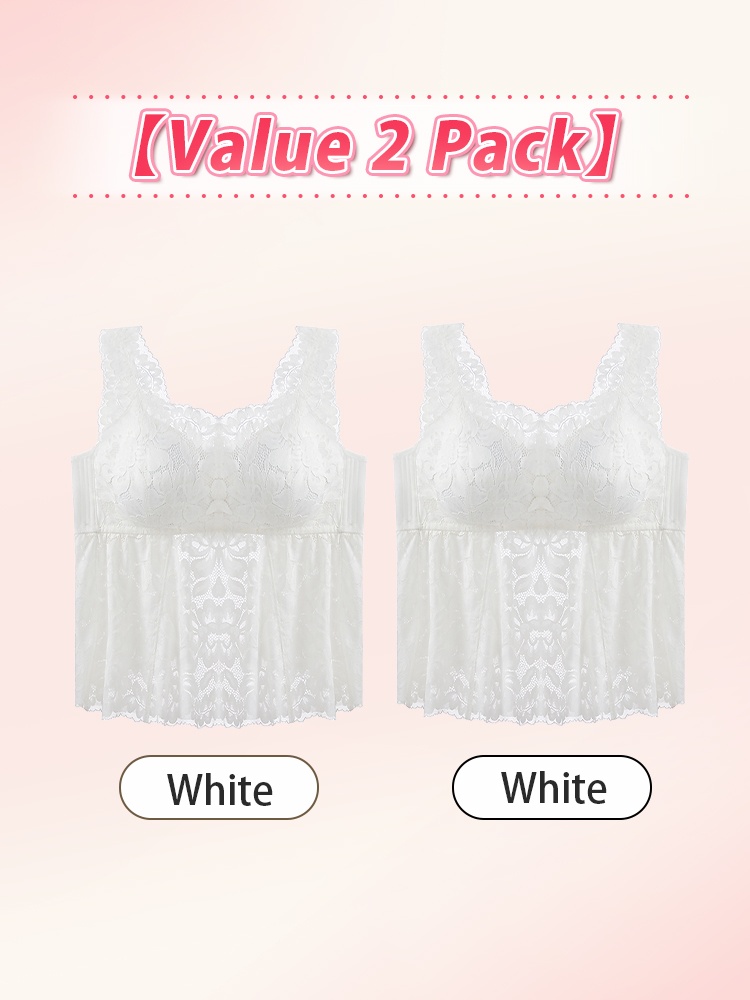 Lace Tank Top With Tummy Coverage Flattering Fit, Airy & Cozy Bra-tops For Daily Wear VEIMIA