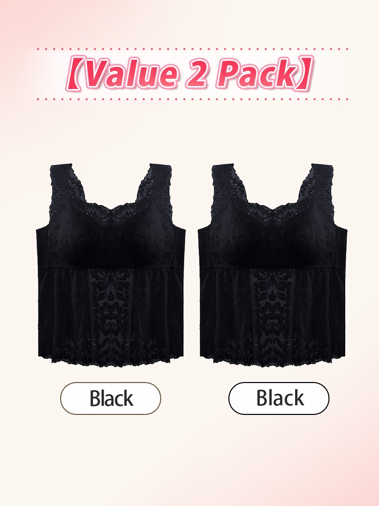 Lace Tank Top With Tummy Coverage Flattering Fit, Airy & Cozy Bralette For Daily Use VEIMIA