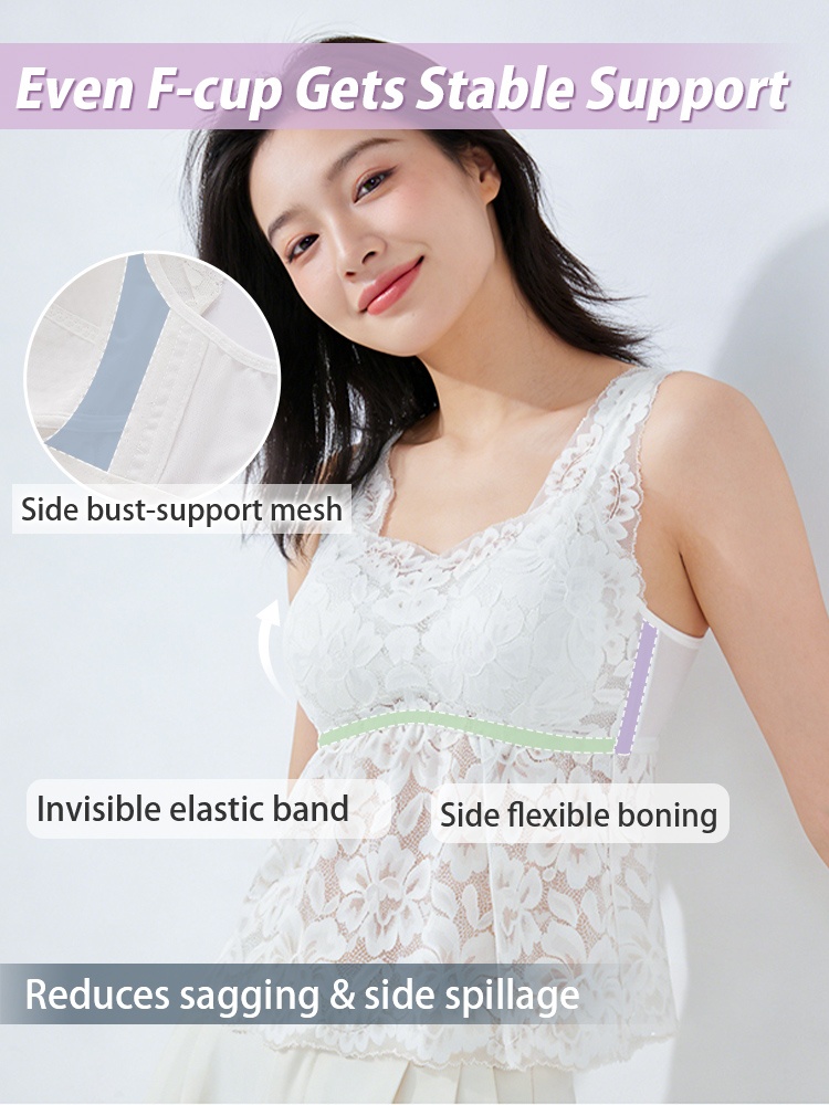 Lace Camis With Tummy Coverage Flattering Fit, Airy & Cozy Bralette For Daily Wear VEIMIA