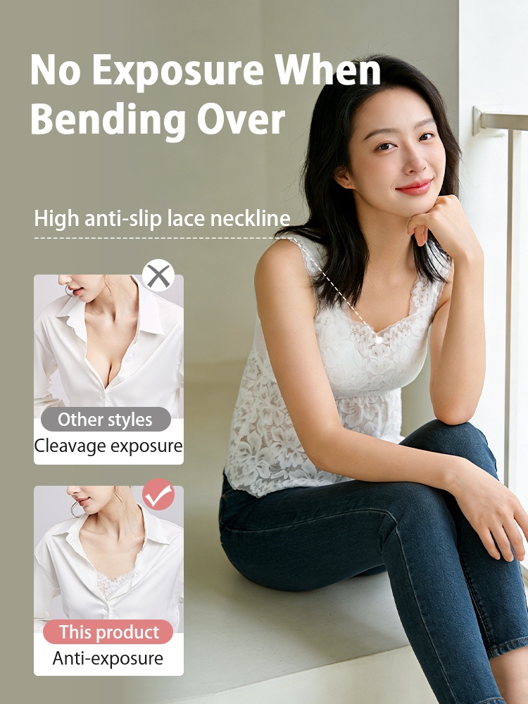 Lace Tank Top With Tummy Hold Flattering Fit, Airy & Cozy Bralette For Daily Wear VEIMIA