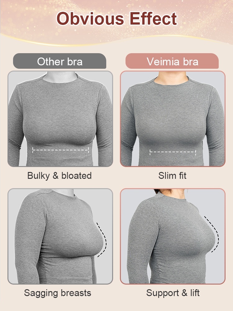 Lifted Anti-sagging Bra With Rounded Figures Shapes, Pressure-free & Seamless For Daily Support VEIMIA