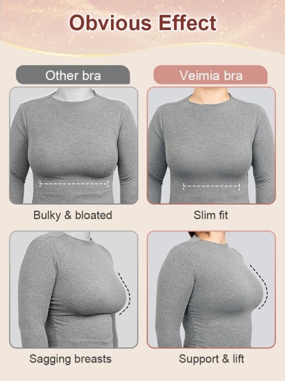 Lifted Anti-sagging Bra With Rounded Figures Shapes, Pressure-free & Seamless For Daily Support VEIMIA