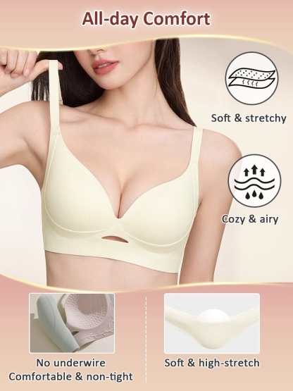 Lifted Anti-sagging Bra With Rounded Bust Contours, Pressure-free & Seamless For Daily Support VEIMIA