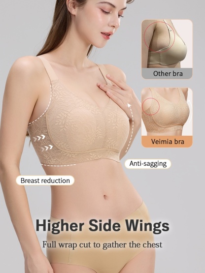 Refined Minimizer Bra Invisible Seamless Fit, Sculpted Lift & Complete Chest Coverage VEIMIA