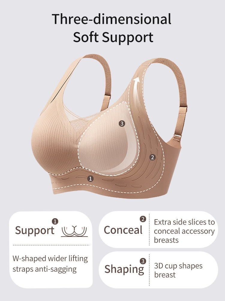Wireless Anti-sagging Bra Barely-there Feel, Natural Lift & Shapes, Secure All-day Hold VEIMIA
