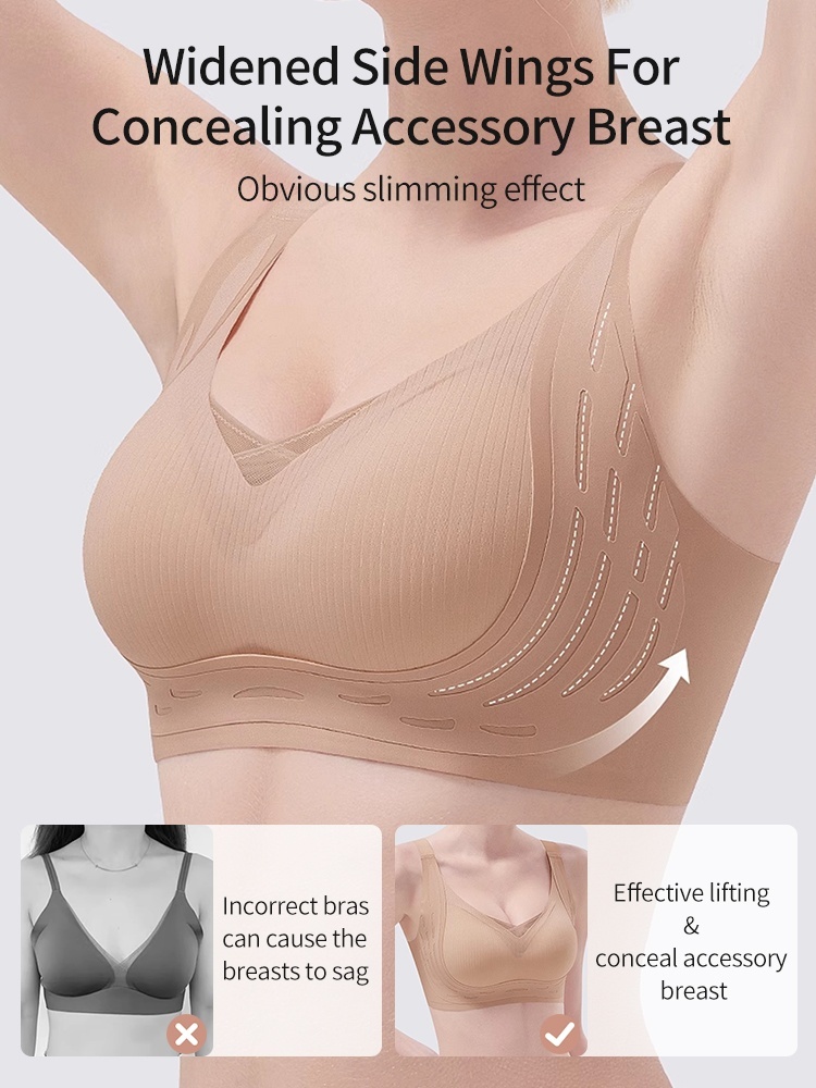 Wireless Anti-sagging Bras Barely-there Sensation, Natural Support & Contours, Secure All-day Hold VEIMIA