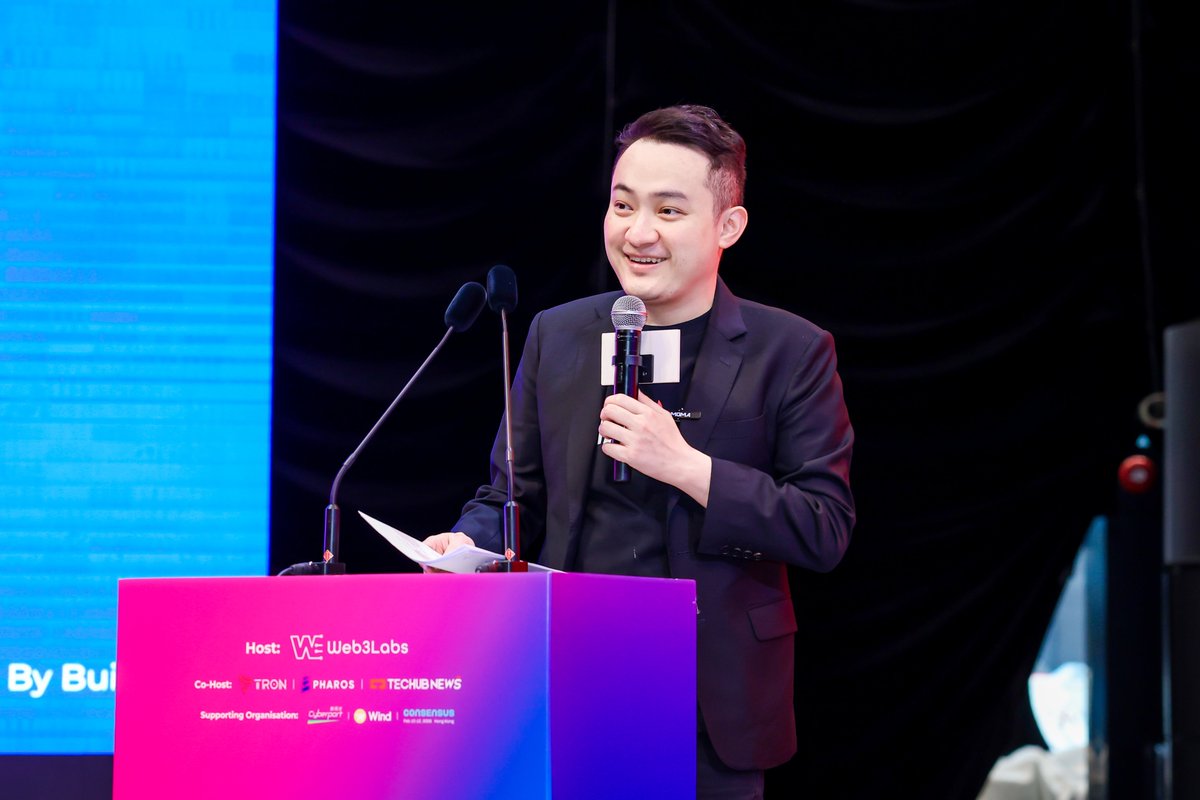 Justin Sun speaking at a 2026 Hong Kong Web3 event