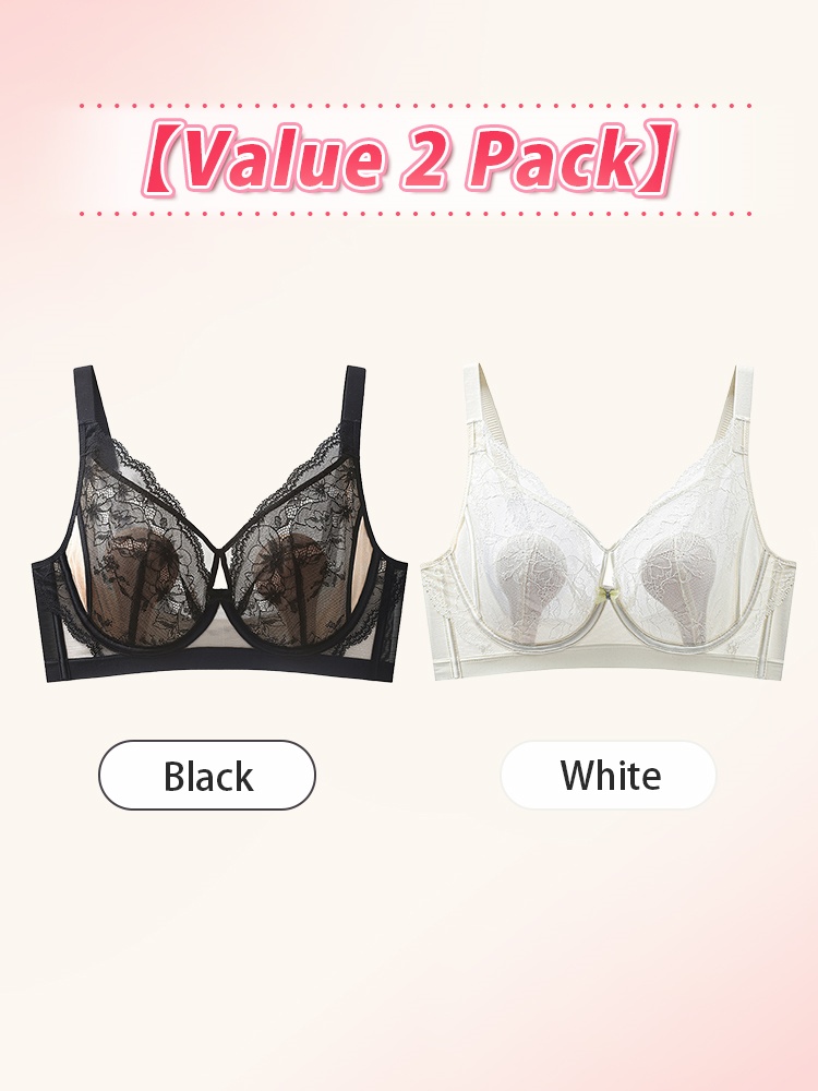 Floral Lace Bras Delicate & Sophistication, Airy Slimming Hold & Gentle Skin-friendly Wear VEIMIA