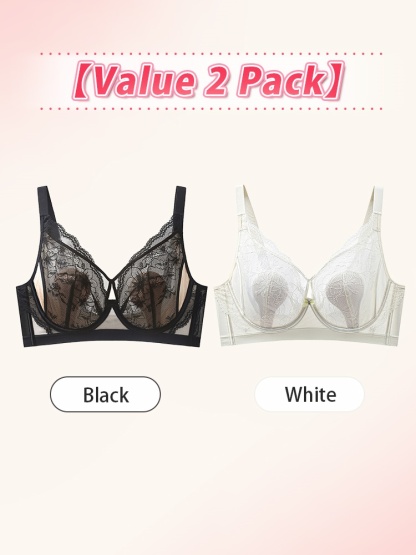 Floral Lace Bras Delicate & Sophistication, Airy Slimming Hold & Gentle Skin-friendly Wear VEIMIA