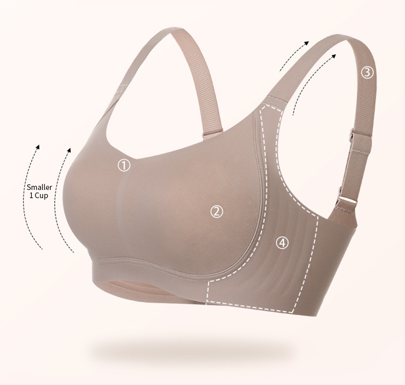 Full Coverage Seamless Plus Size Minimizing Bra W-shaped Support Prevent Sagging Breast VEIMIA
