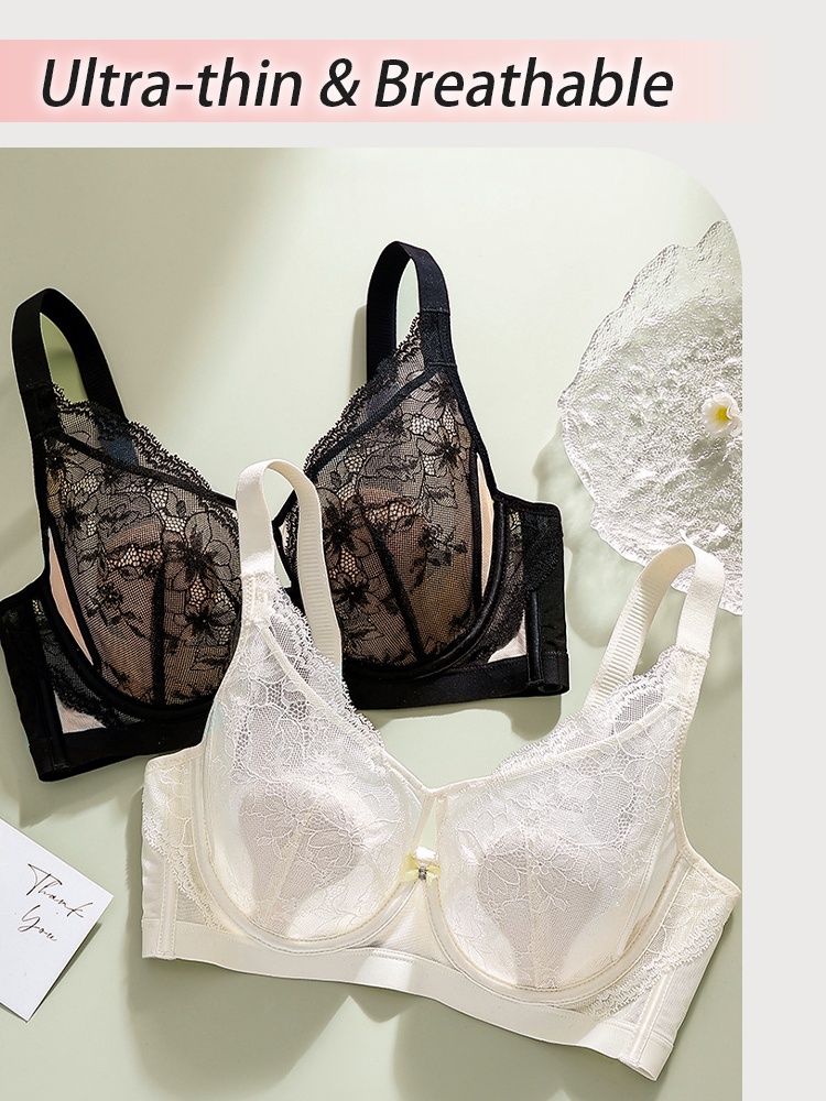 Floral Lace Bras Delicate & Sophistication, Airy Slimming Structure & Gentle Skin-friendly Comfort VEIMIA