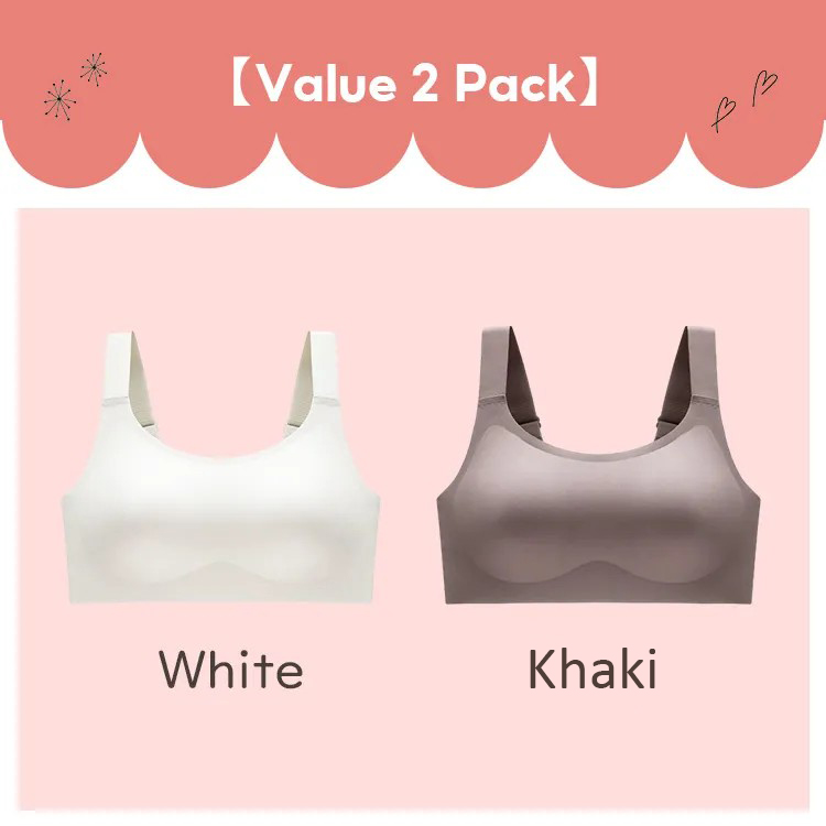 VEIMIA Women's Plus Size Seamless Bra With Double Stable Support Lift Up Breast