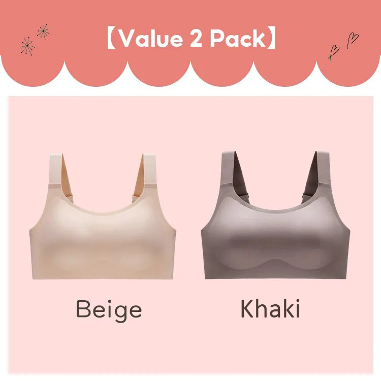 VEIMIA Women's Plus Size Seamless Bra With Double Stable Support Lift Up Breast