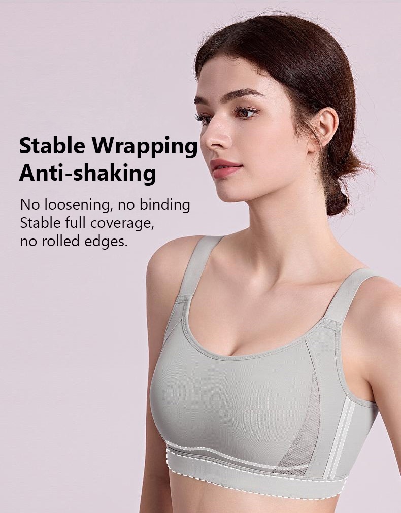 Full Coverage Seamless Minimizer Bra Stable Support Breathable Sweat-wicking Sports Bra Anti-shaking VEIMIA