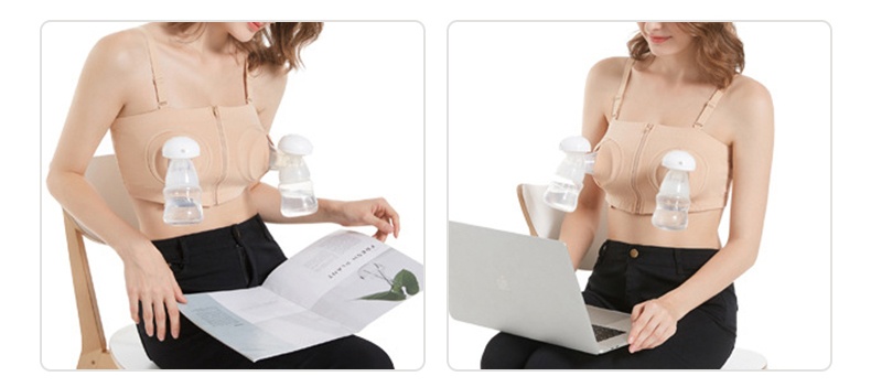 Adjustable Front Zipper Hands Free Pumping Bra Vemia