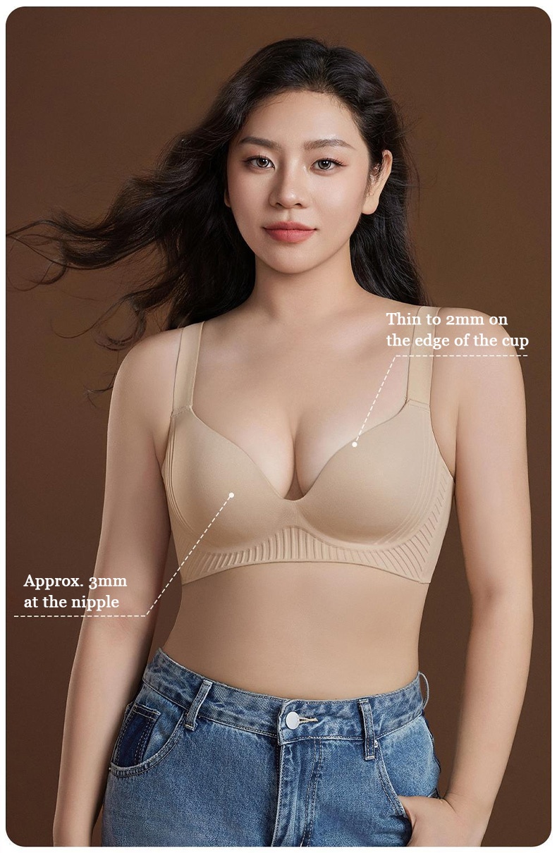 Plus Size Push Up Bra Anti-Gravity One-piece Seamless Massage Padded Anti-sagging Wide Underband VEIMIA