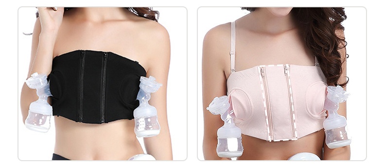 Adjustable Front Zipper Hands Free Breastfeeding Pumping Bra Vemia