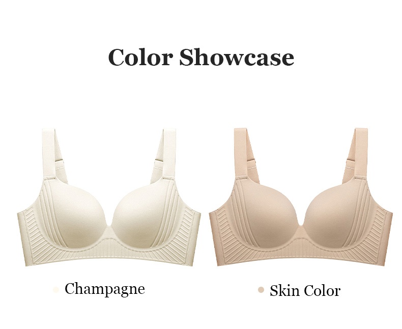 Push Up Bra Anti-Gravity One-piece Seamless 3D Massage Thin Padded Anti-sagging & Gathering Stable Support VEIMIA