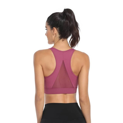 VEIMIA Zip Front Closure Women Racerback Sports Bra For Running