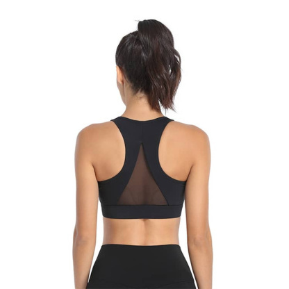 VEIMIA Zip Front Closure Women Racerback Sports Bra For Running