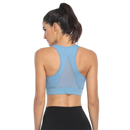 VEIMIA Zip Front Closure Women Racerback Sports Bra For Running