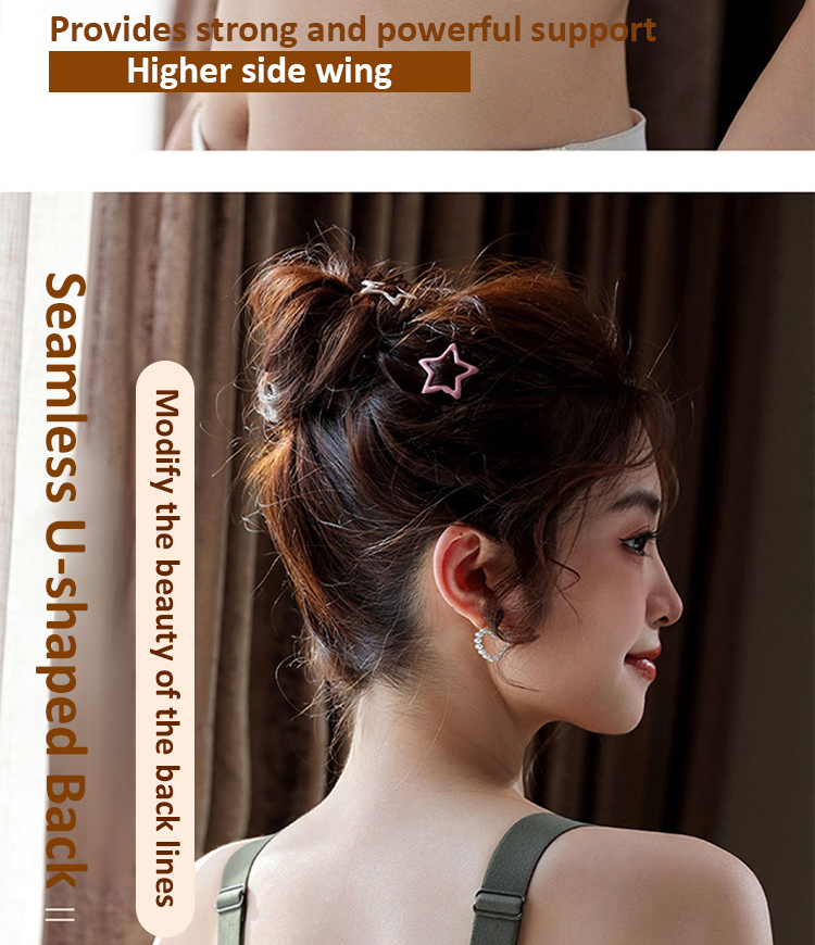 Seamless V-neck Wireless High Support Lift Bra VEIMIA