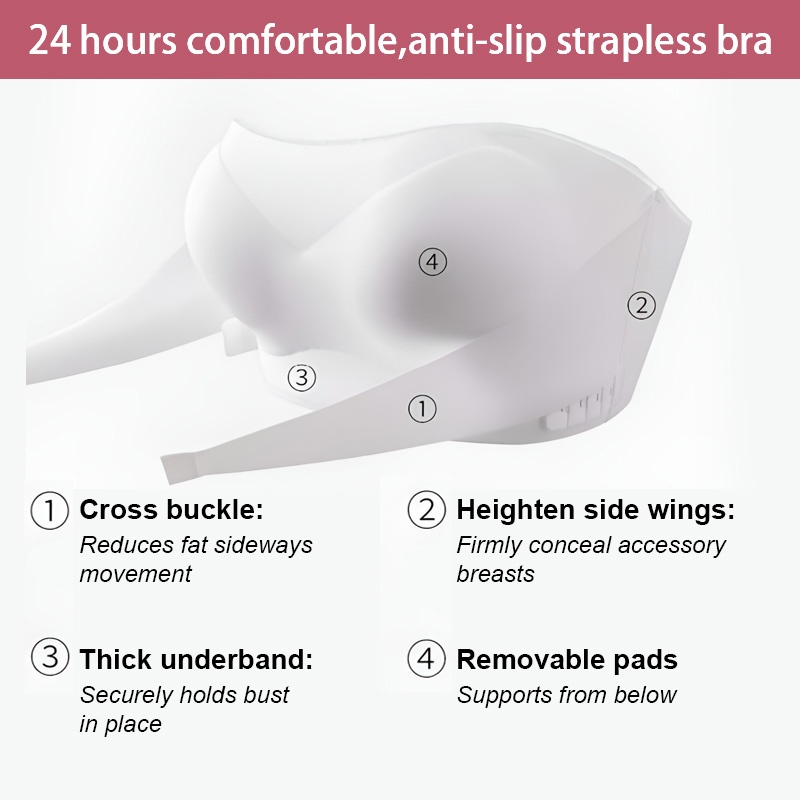Seamless Anti-slip Strapless Bra - 24 Hour Comfortable Strong Stability & No Tightness Feeling With Reinforced Back Strap VEIMIA