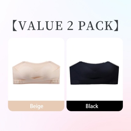 Two Colors of Anti-slip Strapless Bra - 24 Hours Comfortable Strong Stability & No Tightness Feeling With Reinforced Back Strap VEIMIA