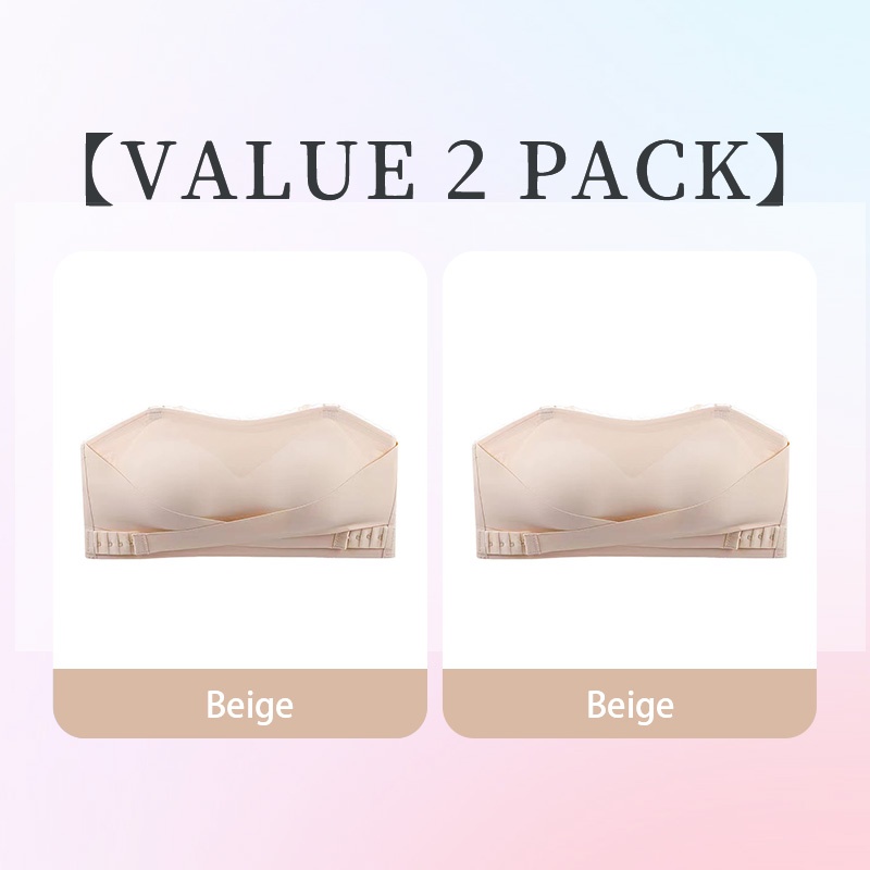 Two Colors of Anti-slip Strapless Bra - 24 Hours Comfortable Strong Stability & No Tightness Feeling With Reinforced Back Straps VEIMIA