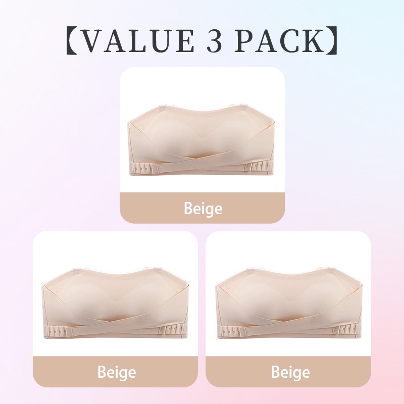 Three Colors of Anti-slip Strapless Bra - 24 Hour Comfortable Strong Stability & No Tightness Feeling With Reinforced Back Strap VEIMIA