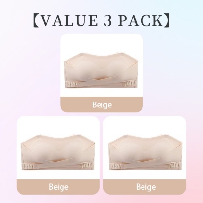 Three Colors of Anti-slip Strapless Bra - 24 Hour Comfortable Strong Stability & No Tightness Feeling With Reinforced Back Strap VEIMIA