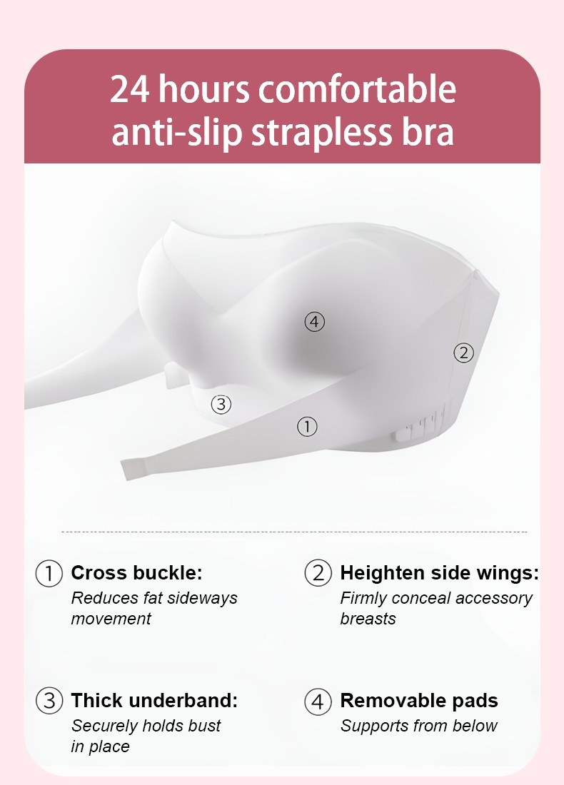 Seamless Anti-slip Strapless Bra - 24 Hours Comfortable Strong Stability & No Tightness With Reinforced Back Strap VEIMIA