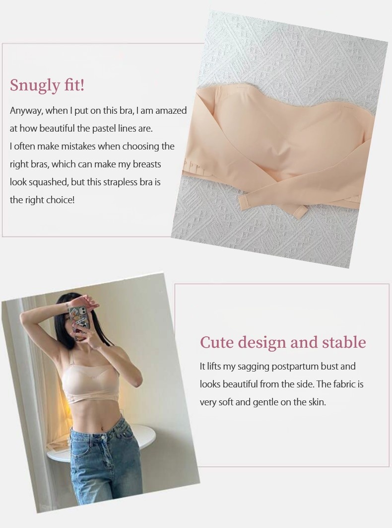 Slipless Strapless Bra - 24 Hour Comfortable Strong Stability & No Tightness Feeling With Reinforced Back Strap VEIMIA