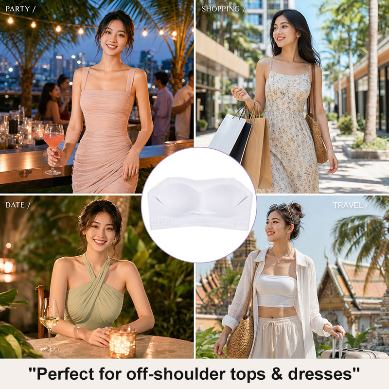 Anti-slip Strapless Bra - 24 Hours Comfortable Strong Stability & No Tightness Feelings With Reinforced Back Strap VEIMIA