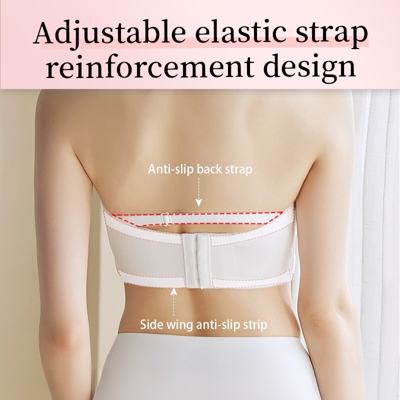 Anti-slip Strapless Bra - 24 Hours Comfortable Strong Stability & No Tightness Feelings With Reinforced Back Strap VEIMIA