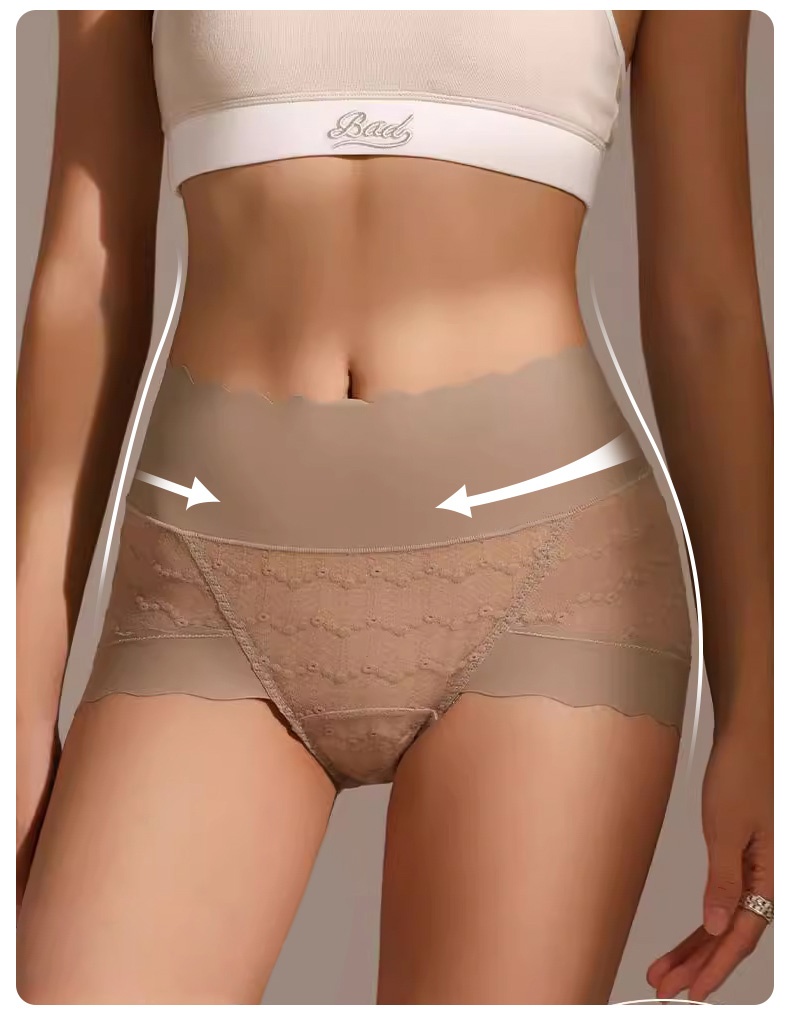 Seamless Sexy Lace Panties Comfortable Wrapping Mulberry Silk Crotch Plus Size Breathable Thermal Change Underwear VEIMIA
