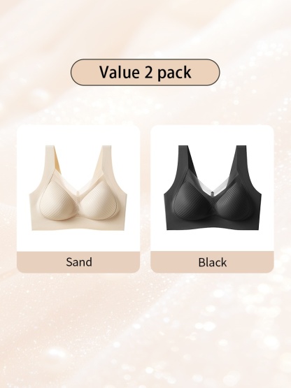 24H Comfortable Sleep Bras Wireless Anti-sagging Lift, Seamless Invisible Design For Light Color Clothes VEIMIA