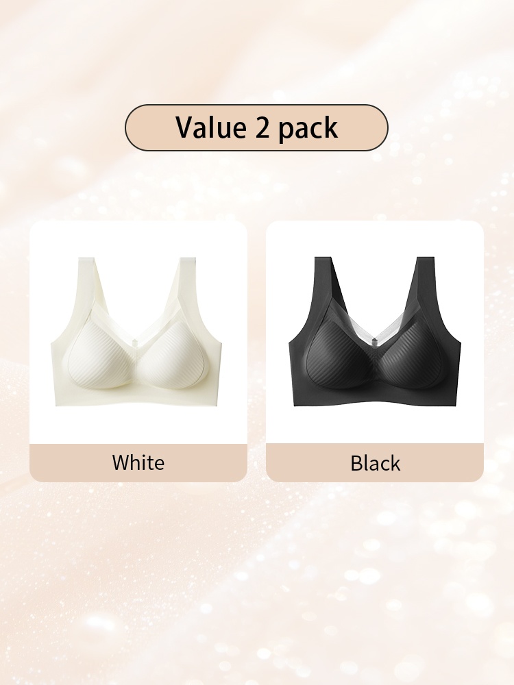 24H Comfortable Sleep Bras Wireless Anti-sagging Lifts, Seamless Invisible Design For Light Color Clothes VEIMIA
