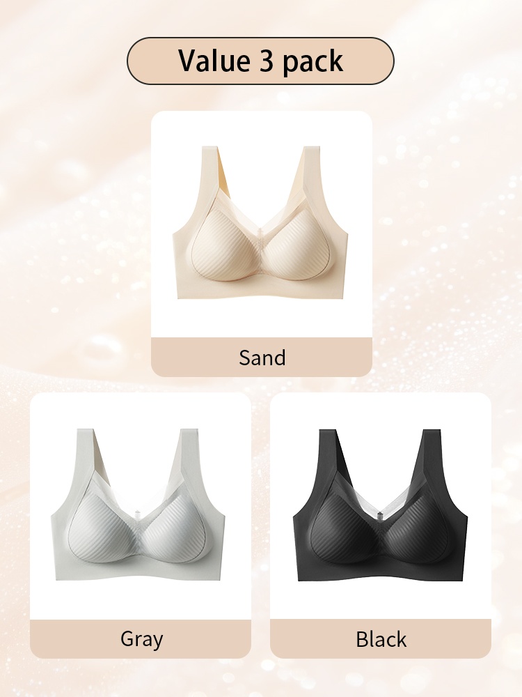 24H Comfortable Sleep Bras Wireless Anti-sagging Lift, Seamless Invisible Design For Light Color Clothe VEIMIA