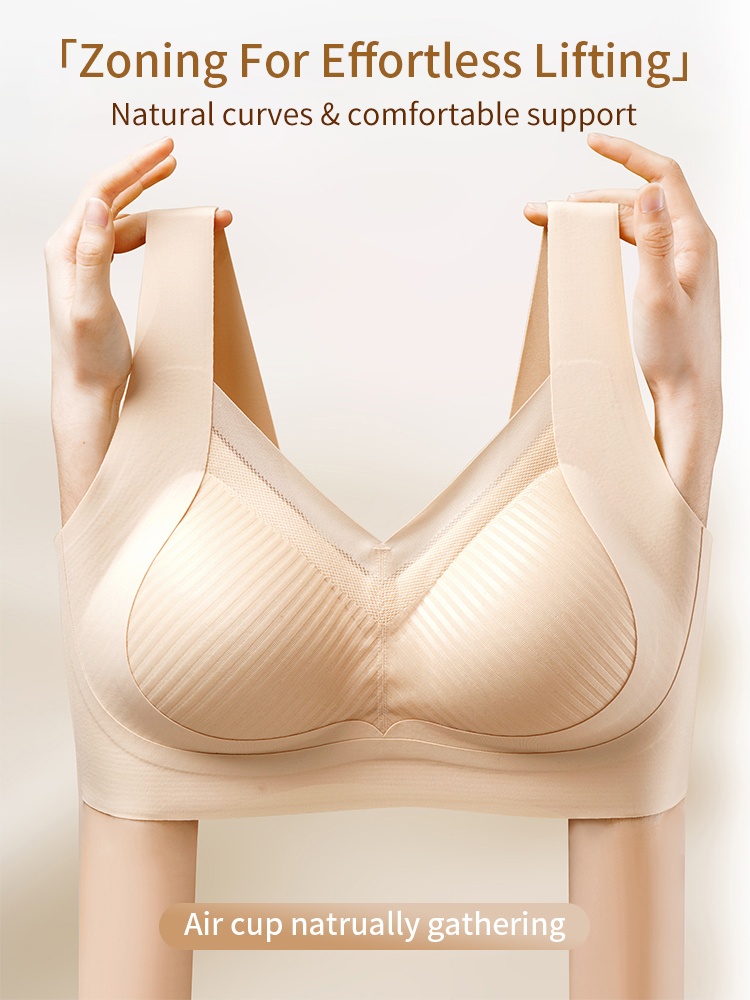 24H Comfortable Sleep Bras Wireless Anti-sagging Lift, Seamless Invisible Designs For Light Color Clothe VEIMIA