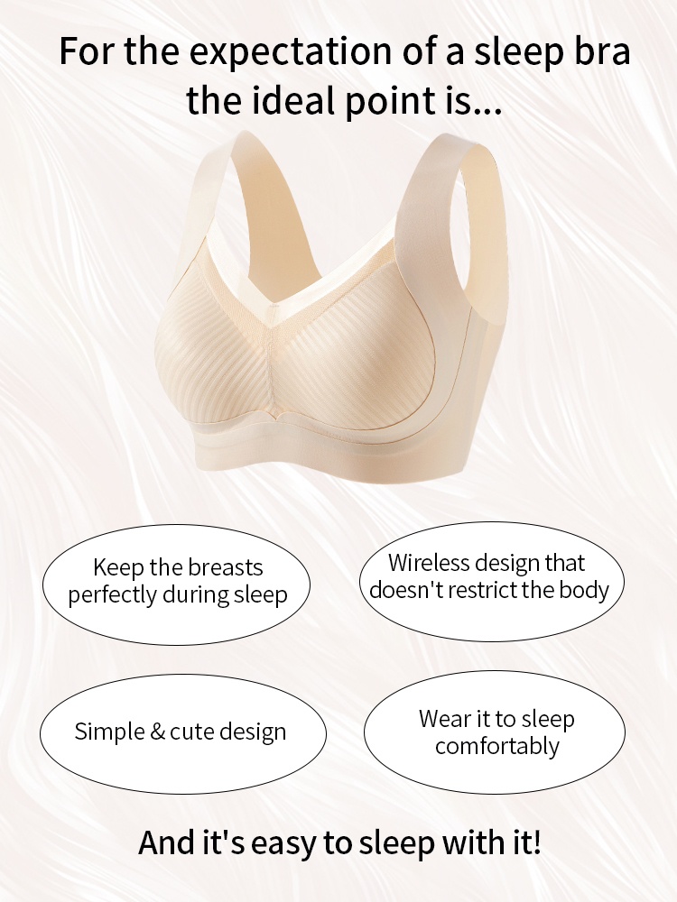 24H Comfortable Sleep Bra Wireless Anti-sagging Lift, Seamless Invisible Design For Light Color Clothes VEIMIA