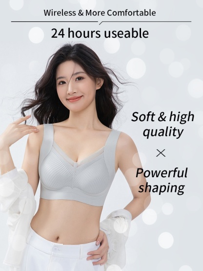 24H Comfortable Sleep Bra Wireless Anti-sagging Lifts, Seamless Invisible Design For Light Color Clothes VEIMIA