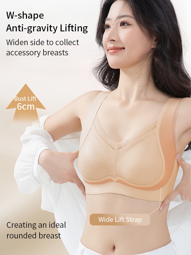 24H Comfortable Sleep Bra Wireless Anti-sagging Lift, Seamless Invisible Design For Light Color Clothe VEIMIA