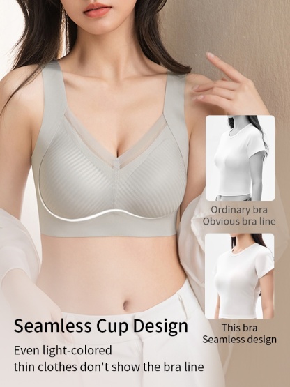 24H Comfortable Sleep Bra Wireless Anti-sagging Lifts, Seamless Invisible Design For Light Color Clothe VEIMIA