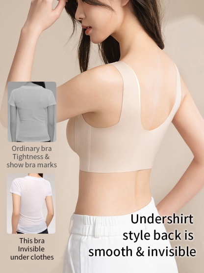 24H Comfortable Sleep Bras Wireless Anti-sagging Lifts, Seamless Invisible Design For Light Color Clothe VEIMIA