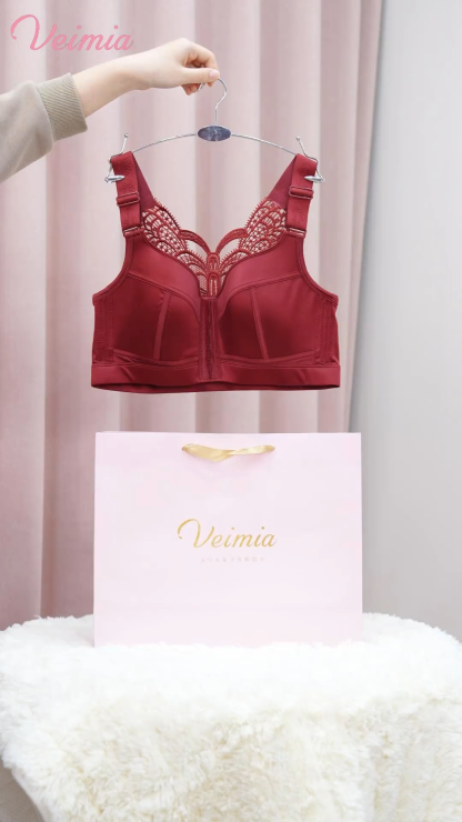 VEIMIA Show Off Beautiful Back Plus Size Push Up Front Closure Bra