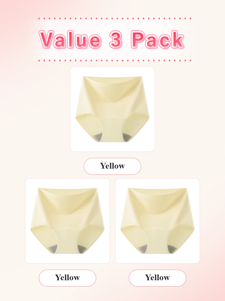 VEIMIA 3-5 Pack Secure Period Panties All-day Leak-proof Design, Airy 95% Cotton & Full Coverage