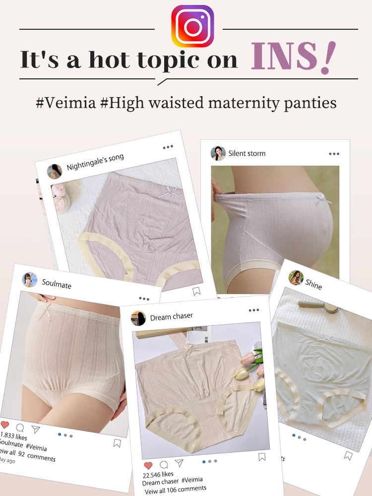 3-7 ​​Packs​​ High-elastic ​​Maternities​​ Panties Antibacterial ​​Gussets​​ & Skin-friendly ​​Fabrics​​ For Moms VEIMIA