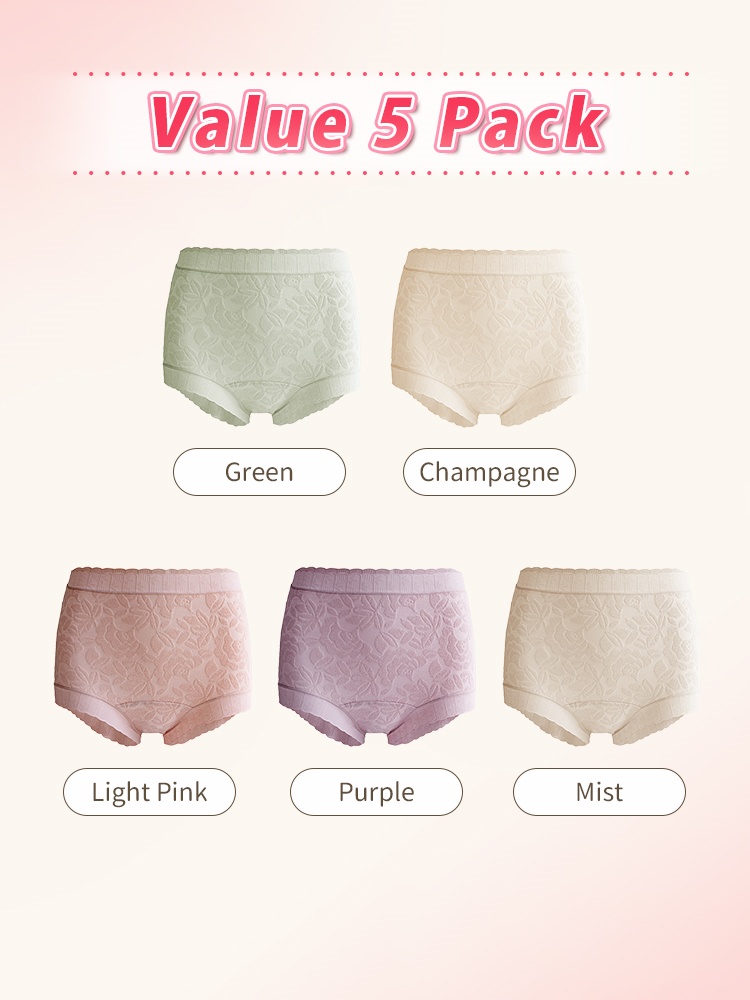 3-7 Bundle Seamless Breathable Cotton Panties Full Fit & Sensitive Skin-friendly With Antibacterial Liner VEIMIA
