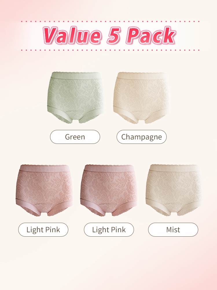 3-7 Sets Seamless Combed Cotton Panties Full Cut & Sensitive Skin-friendly With Antibacterial Gusset VEIMIA
